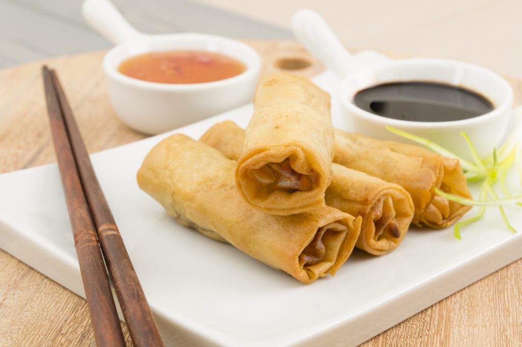 Chinese new year spring rolls