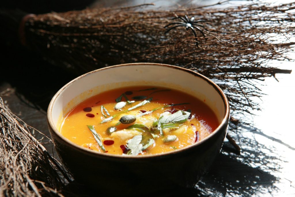 Pumpkin, Crab, Carrot and Orange Soup