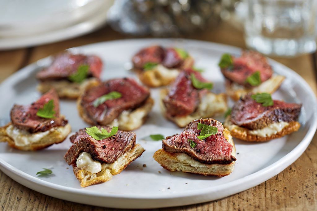 roast beef and yorkshire puddings canapes