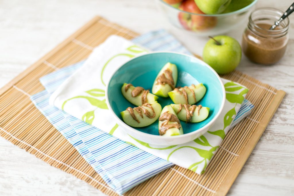 apple and almond butter boats