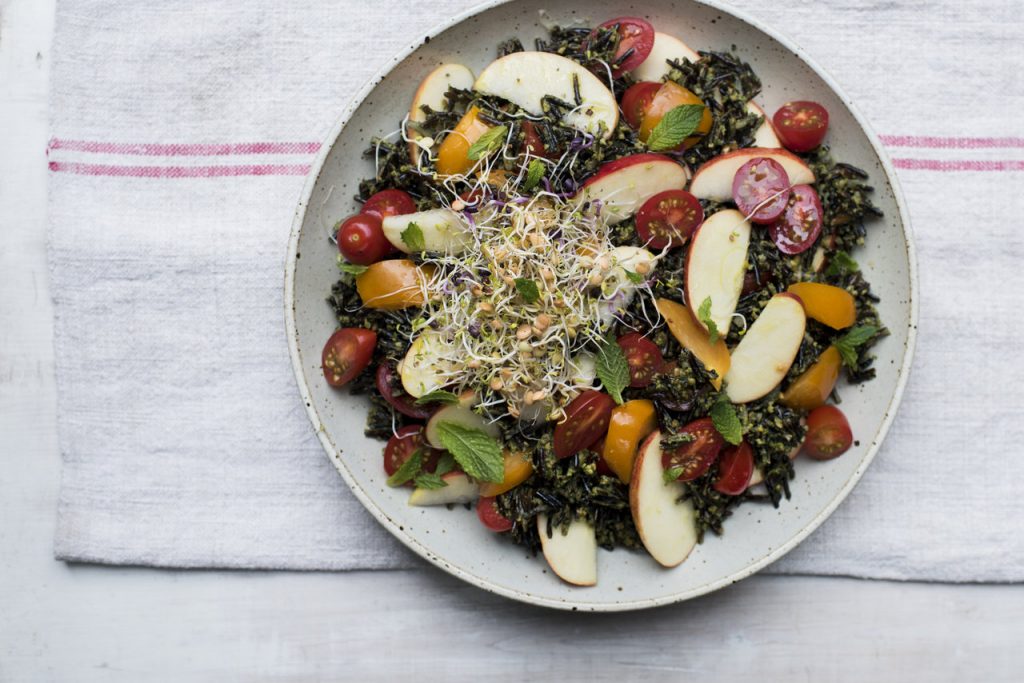 wild rice, apple, tomato and teff salad Jordan Bourke Healthy Baking I Love Cooking