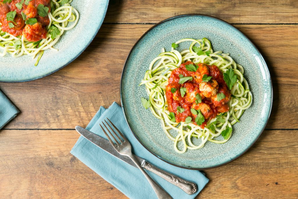 Manor Farm's Courgetti & Chicken Meatballs is a great healthy dish and a perfect family dinner. I Love Cooking, I Love cooking ireland, chicken recipes, healthy chicken recipe, family recipes, healthy recipe, irish recipe website