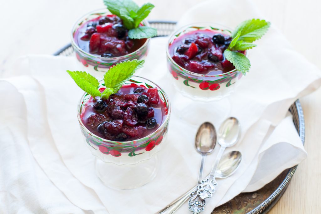 The ITALIAN JOB ITALIAN RECIPES BY CATHERINE FULVIO ,Pannacotta with Plum and Berry Compote, I Love Cooking Ireland