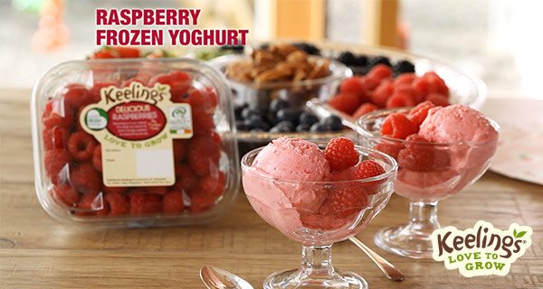 Keelings Raspberry Frozen Yoghurt recipe, healthy ice cream, i love cooking ireland