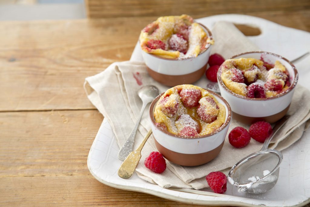 Raspberry and Vanilla Clafoutis, Catherine Fulvio, Whirlpool Ireland, I Love Cooking Ireland recipes, dessert recipe, baking