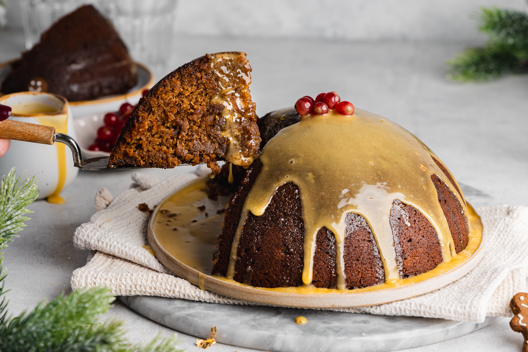 Addicted to Dates Vegan Gingerbread Sticky Toffee Pudding