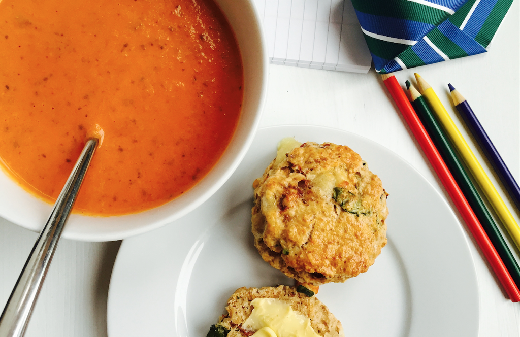 Tomato Soup and Italian Scones
