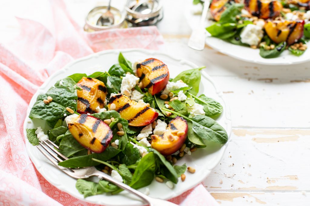 Grilled Peach Feta Salad, healthy salads, I Love Cooking Ireland, salad recipes, Irish recipe website