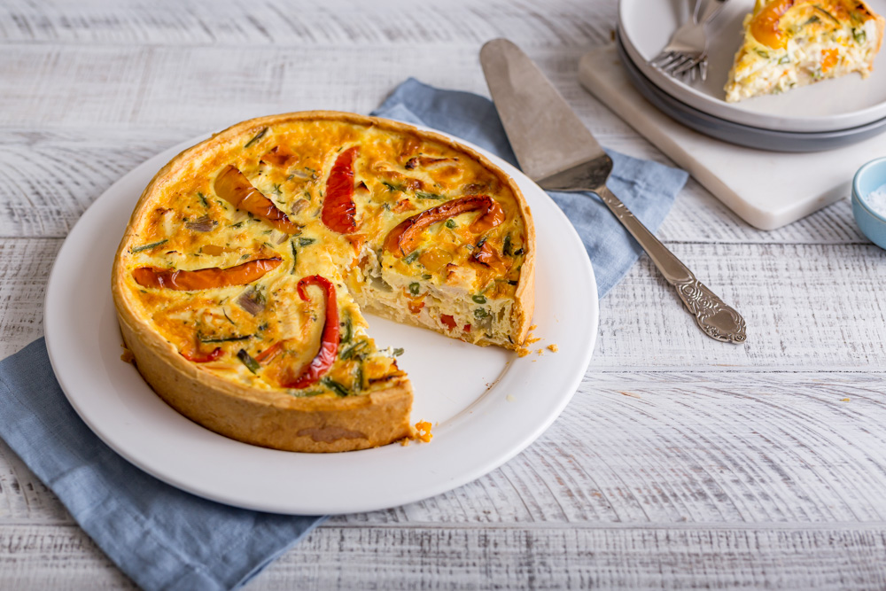 Deep Dish Chicken & Summer Veg Quiche, quiche recipe, chicken recipe, I Love cooking ireland