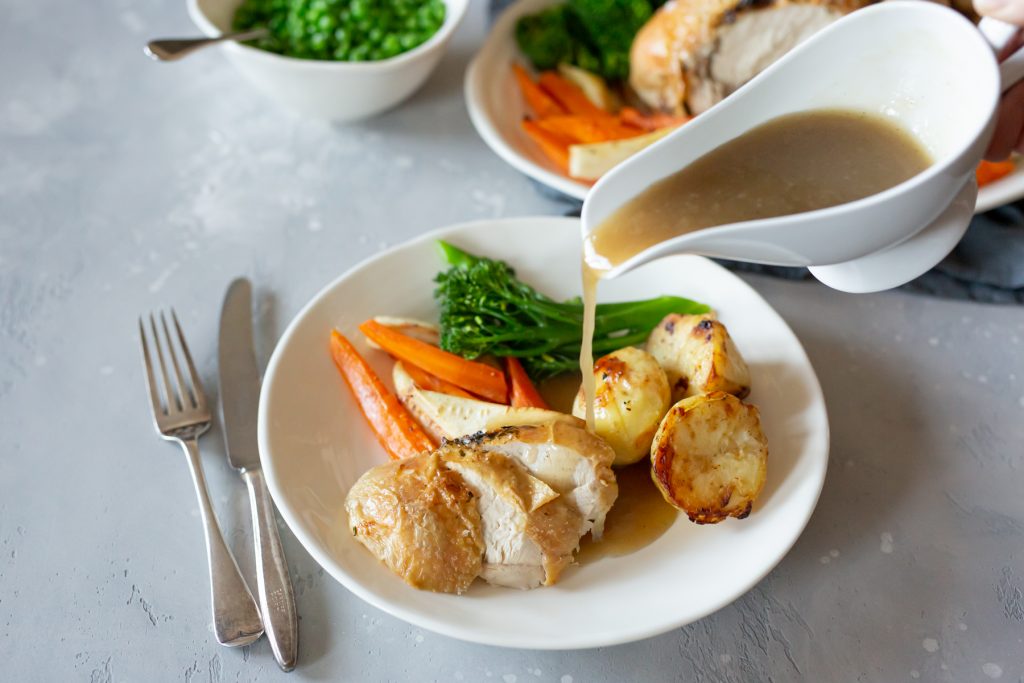 Chicken Roast Dinner recipe, chicken recipes, Carol's Stock Market, Bone Broth Gravy, I Love Cooking recipes,