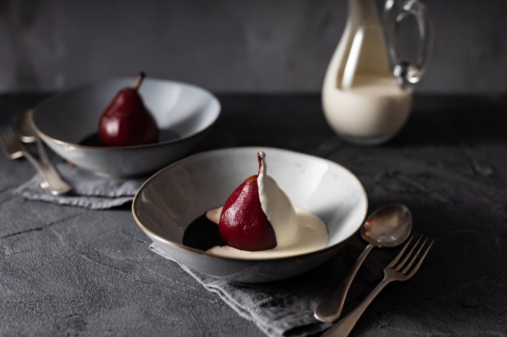 Poached Pears, Port Poached Pears, Valentine's Dessert, simple dessert ideas, I love cooking desserts