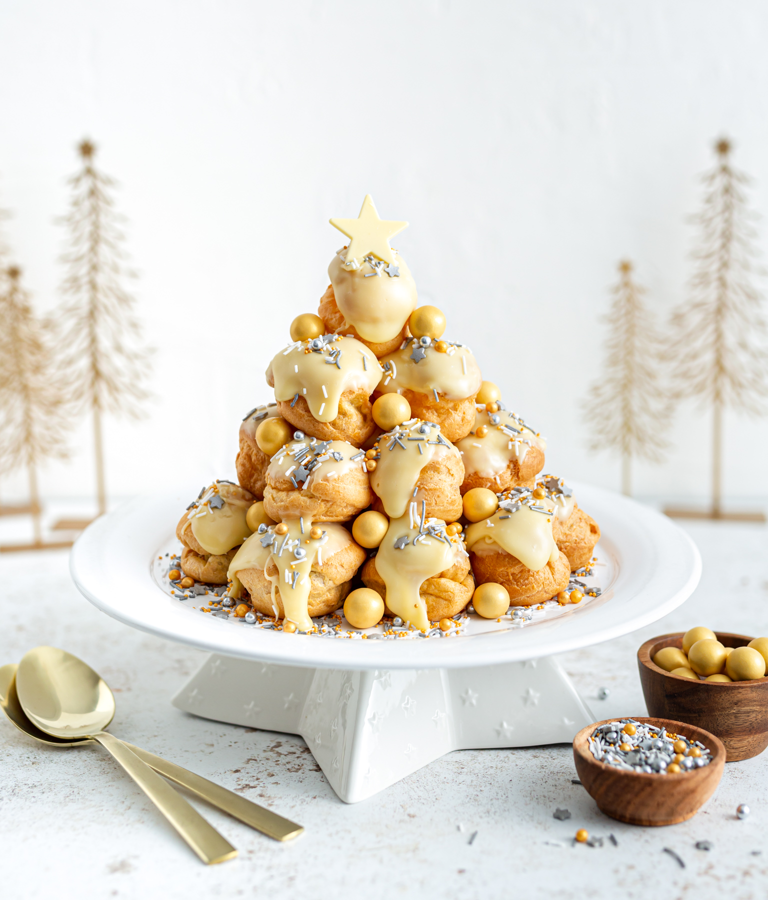 Festive Golden Profiterole Tree RECIPE
