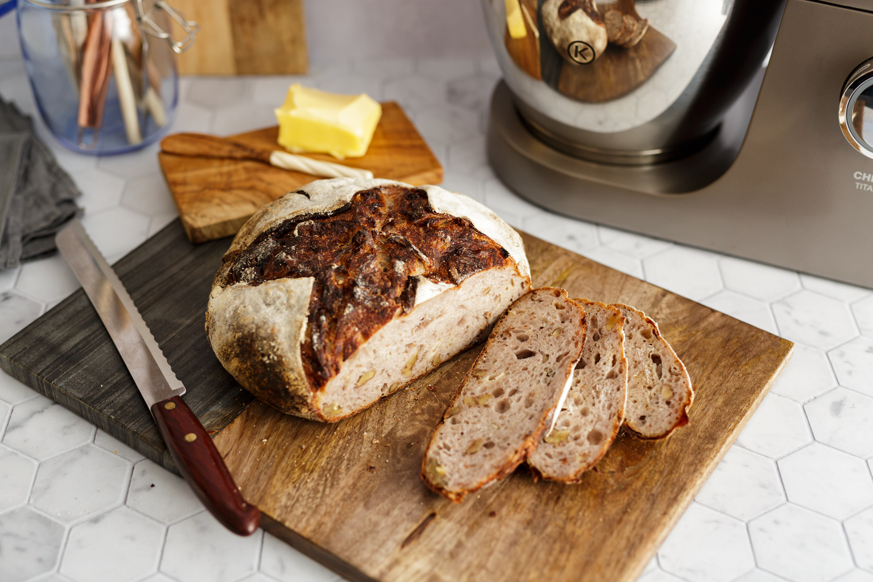 Honey, Blue Cheese and Walnut Sourdough