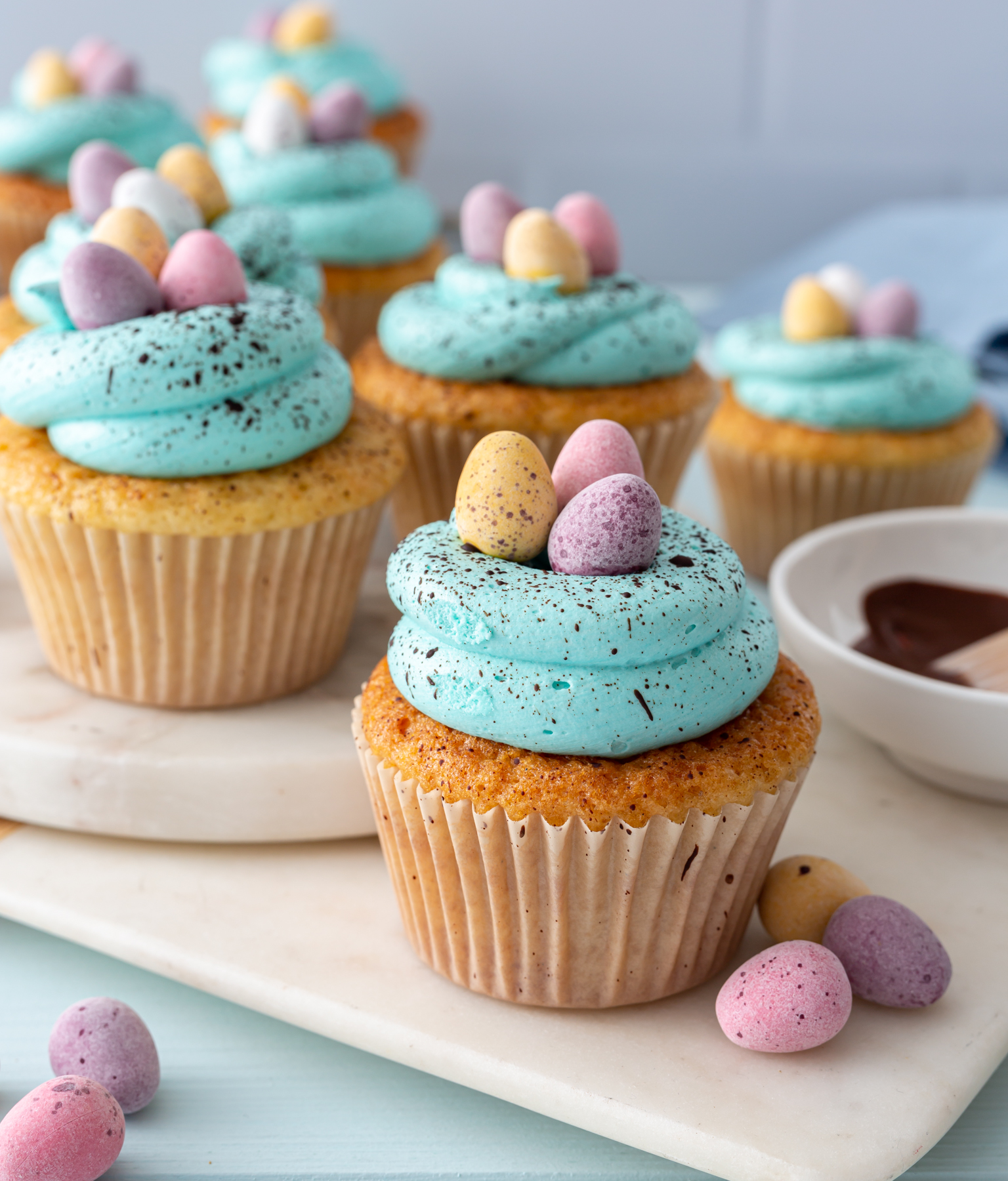 Robin’s Egg Vanilla Cupcakes