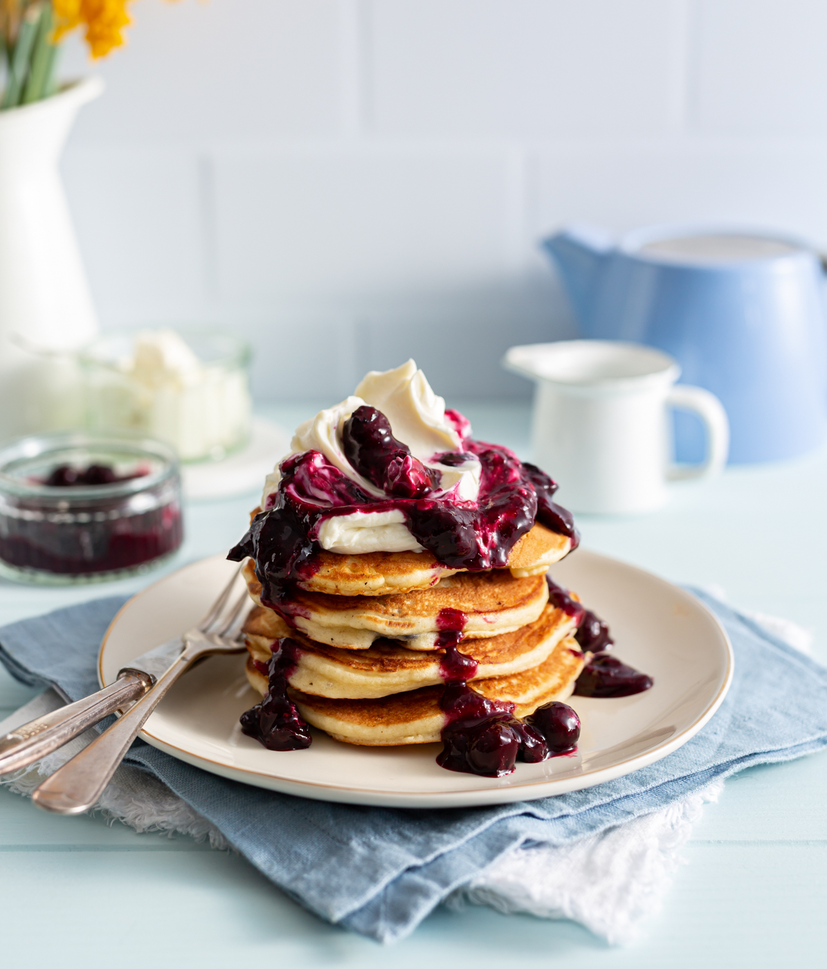 Blueberry Cheesecake Pancakes