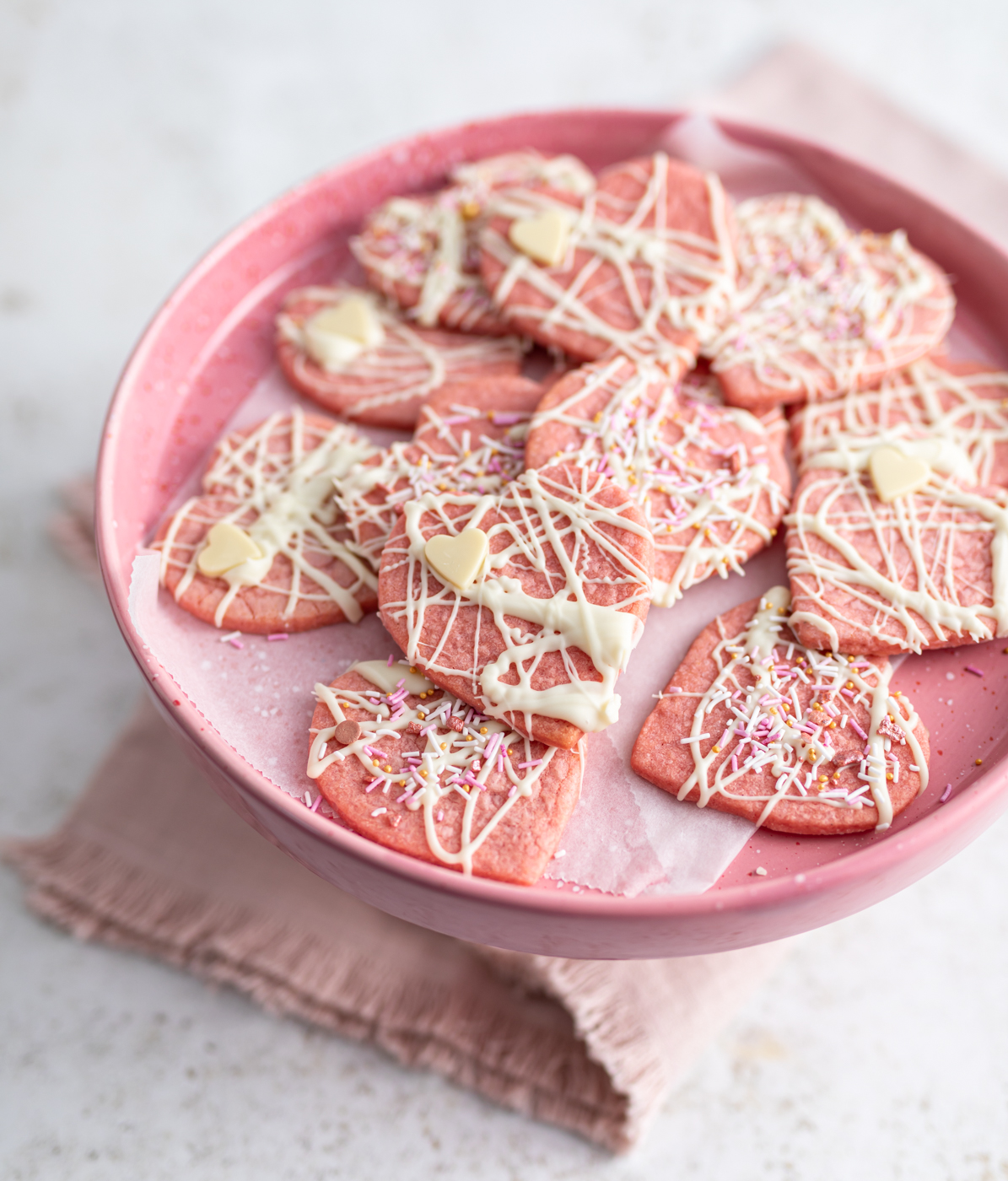 Pink Heart Cookies