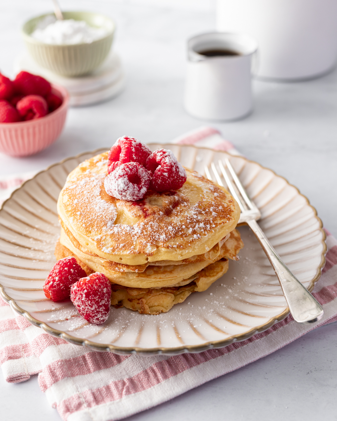 Raspberry Ricotta Pancakes