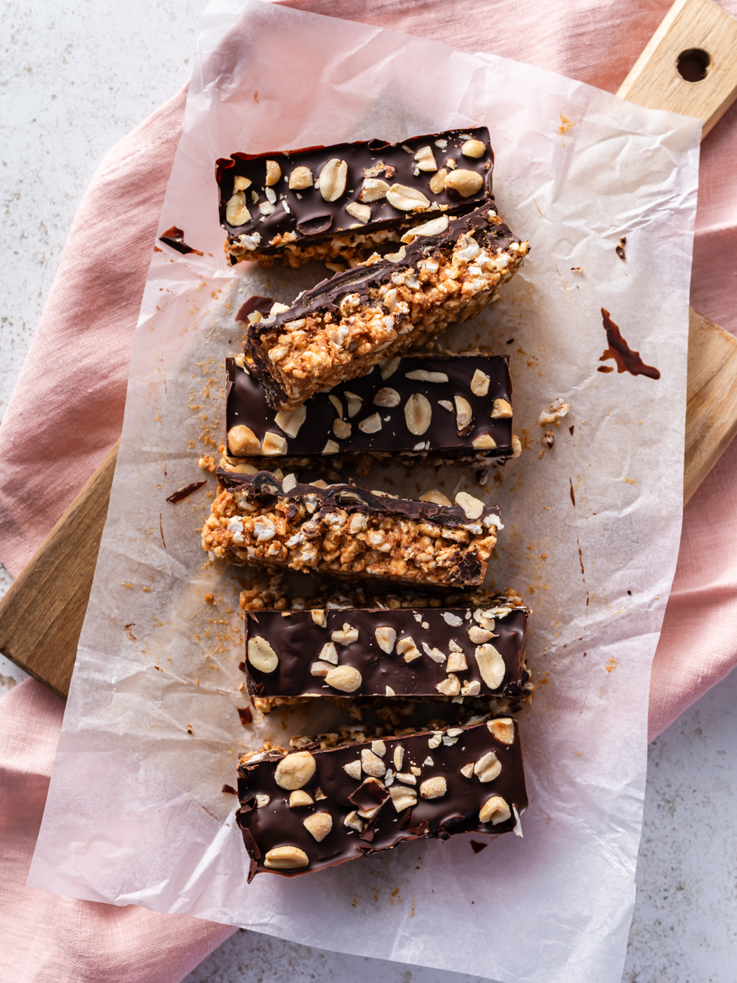 Snickers-Style Rice Cake Bars