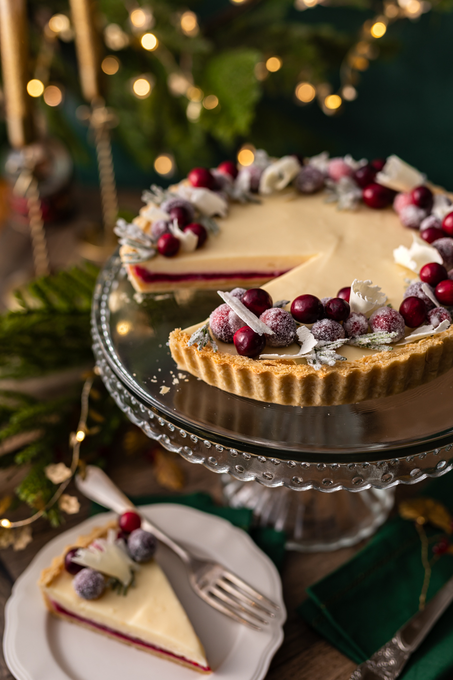 White Chocolate & Cranberry Tart
