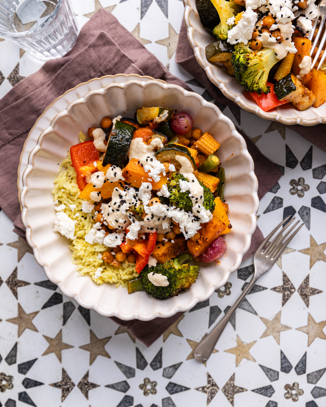 Harissa Grilled Veggies with Chickpeas