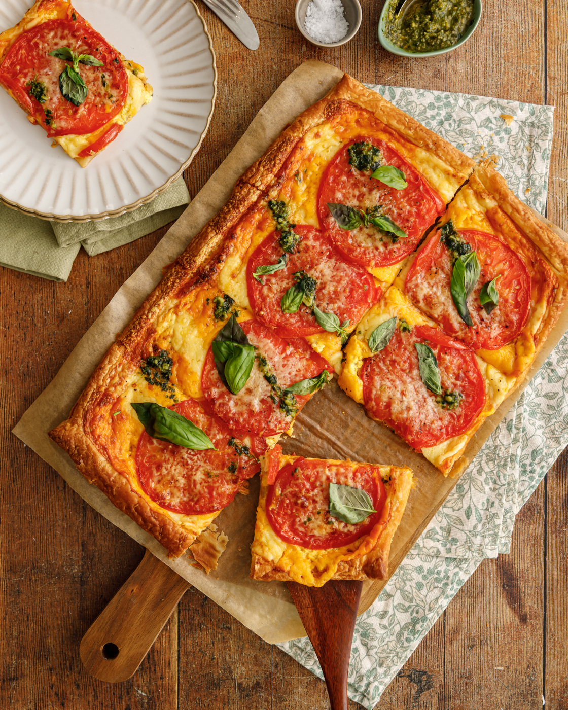 Cheese, Tomato & Pesto Tart