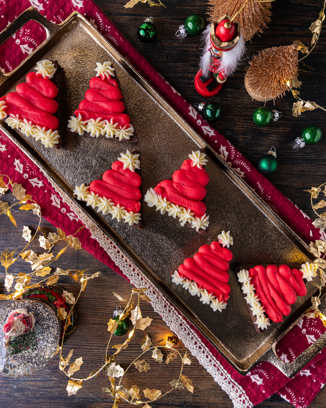 Santa Hat Brownies